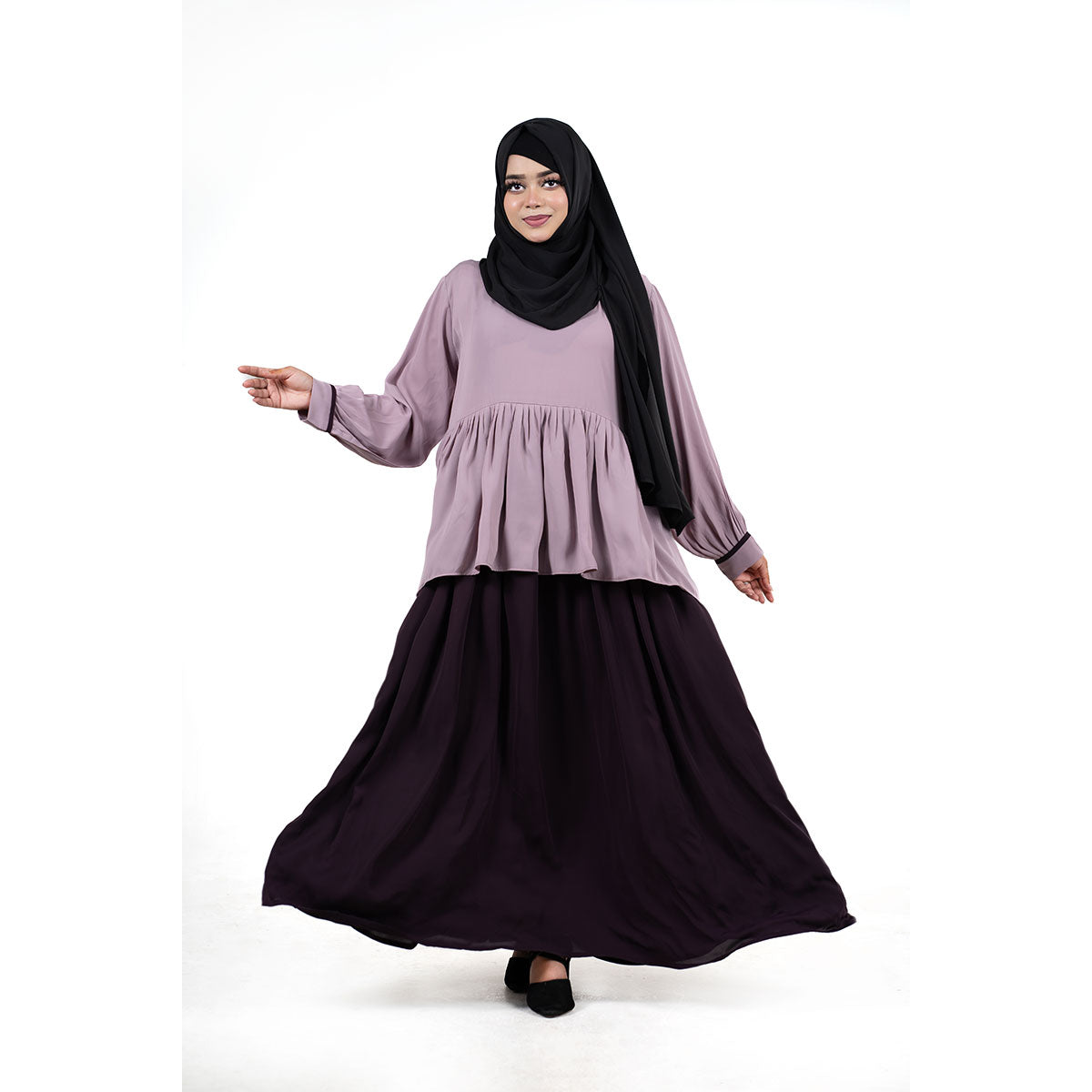 Abaya Muntazam | Lavender, Mocha Brown & Chocolate Brown