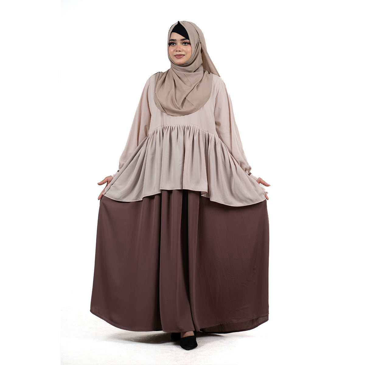 Abaya Muntazam | Lavender, Mocha Brown & Chocolate Brown