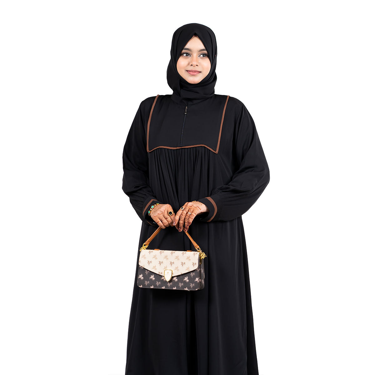 Meera Co-ords | Brown, Teal Green & Black