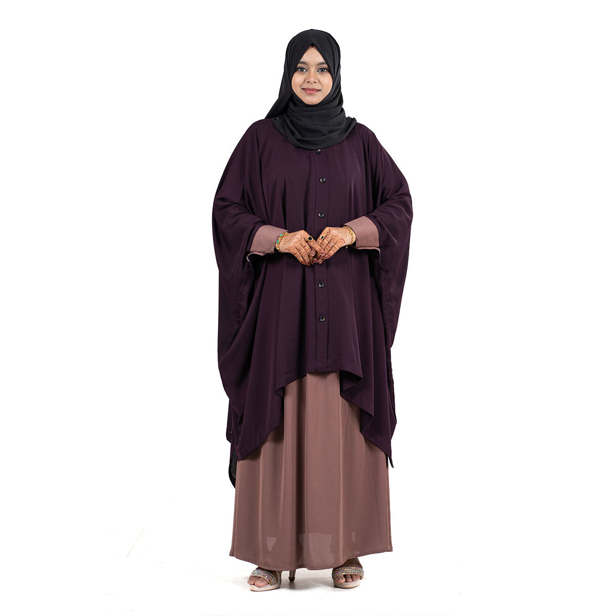 Malika Kaftan | Brown/Plum, Orange/Black, Plum/Rose & Black/Beige