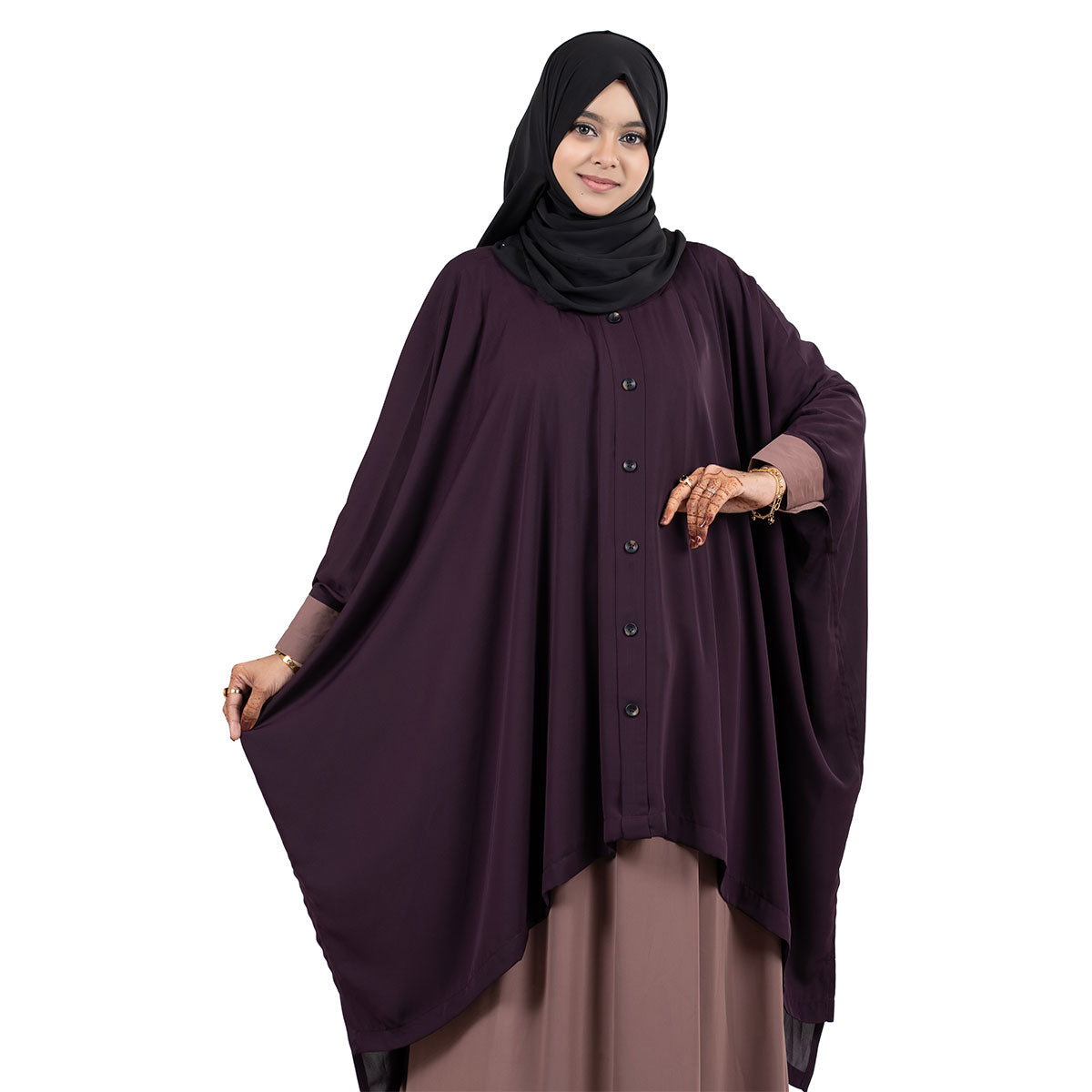 Malika Kaftan | Brown/Plum, Orange/Black, Plum/Rose & Black/Beige
