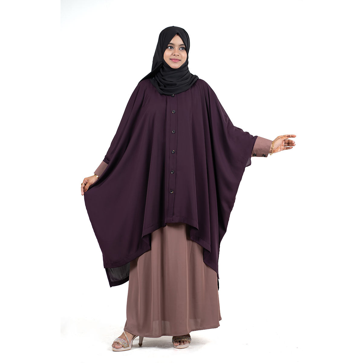 Malika Kaftan | Brown/Plum, Orange/Black, Plum/Rose & Black/Beige
