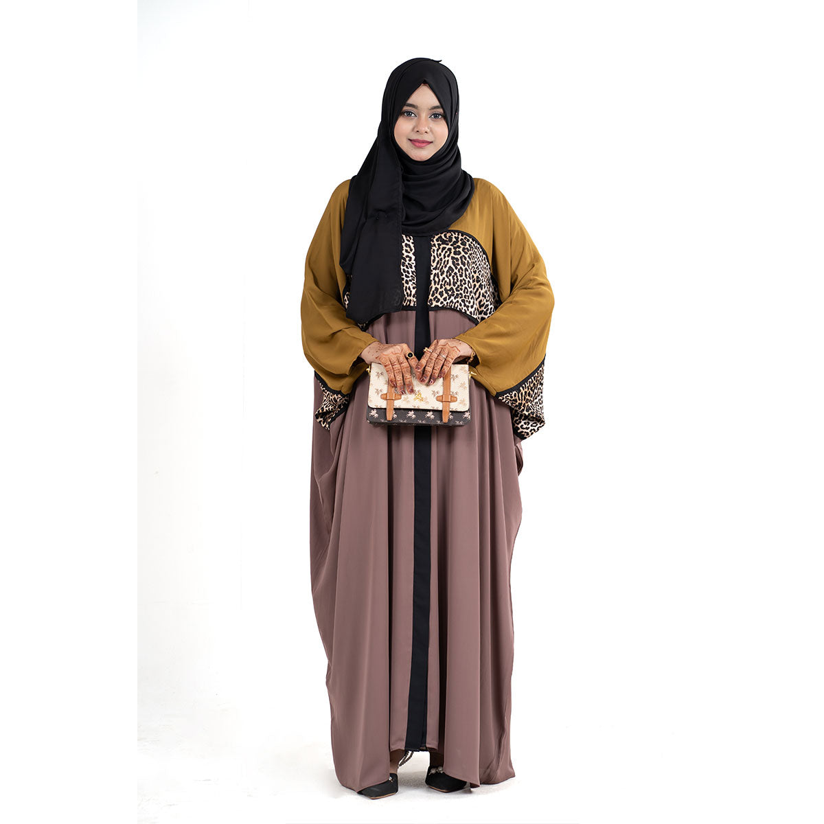 Noorina Kaftan |  Black, Mustard & Sage Green
