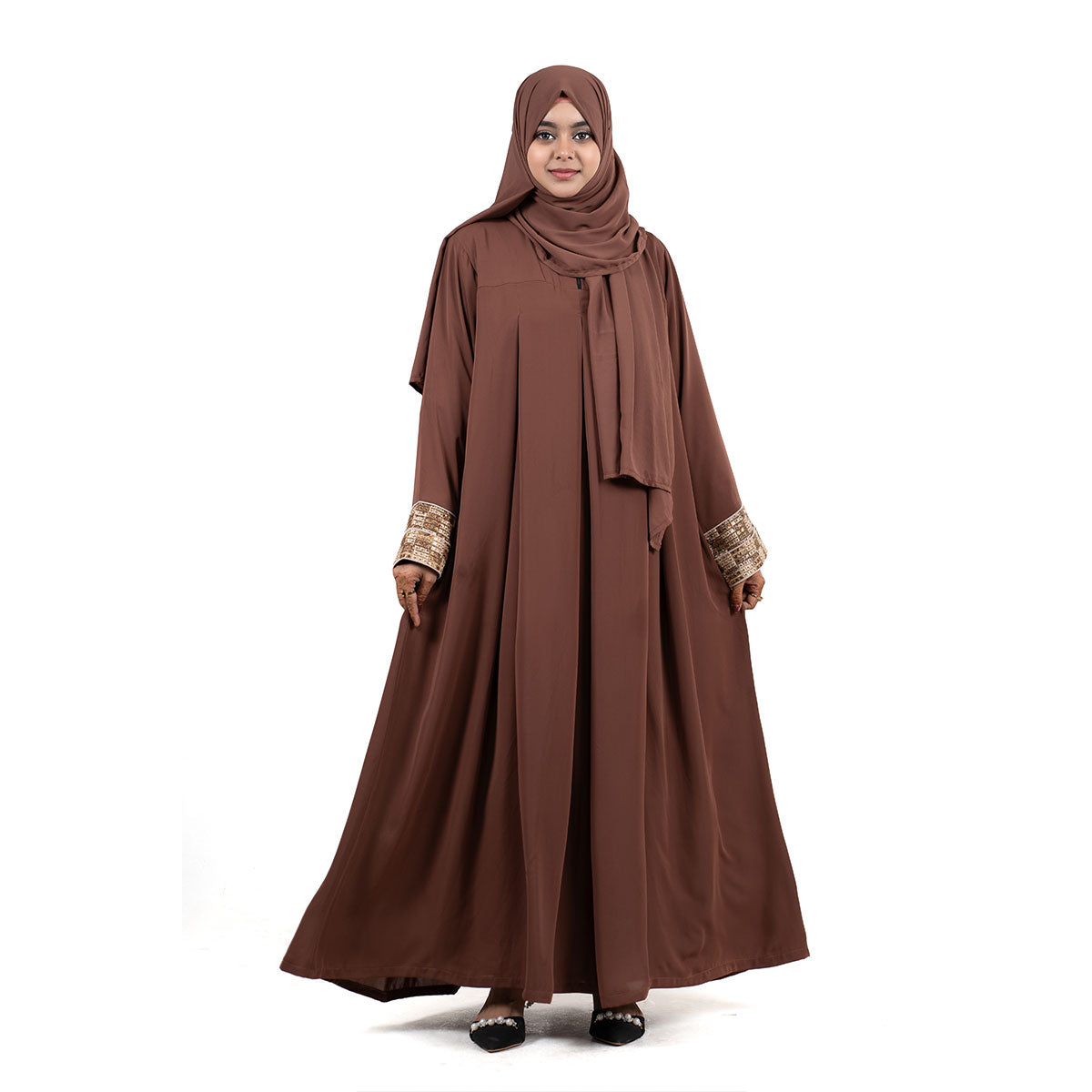 Afreen Gown |  Black, Brown & Mustard