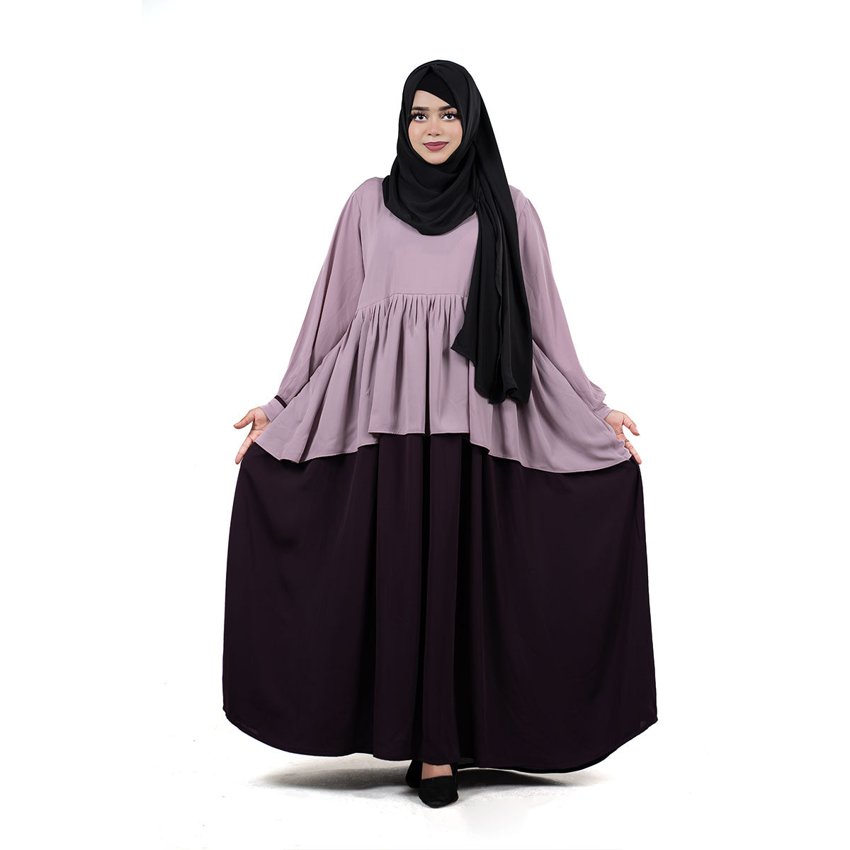 Abaya Muntazam | Lavender, Mocha Brown & Chocolate Brown