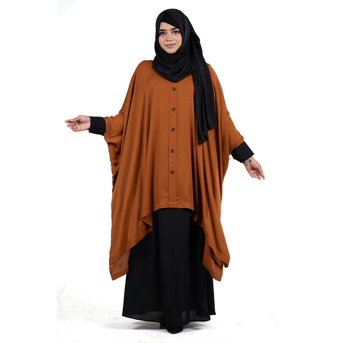 Malika Kaftan | Brown/Plum, Orange/Black, Plum/Rose & Black/Beige