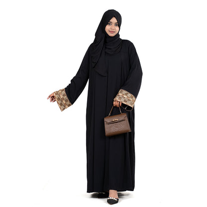 Afreen Gown |  Black, Brown & Mustard
