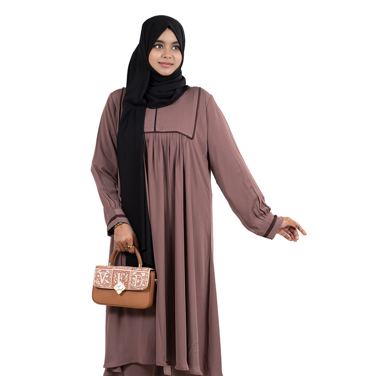 Meera Co-ords | Brown, Teal Green & Black