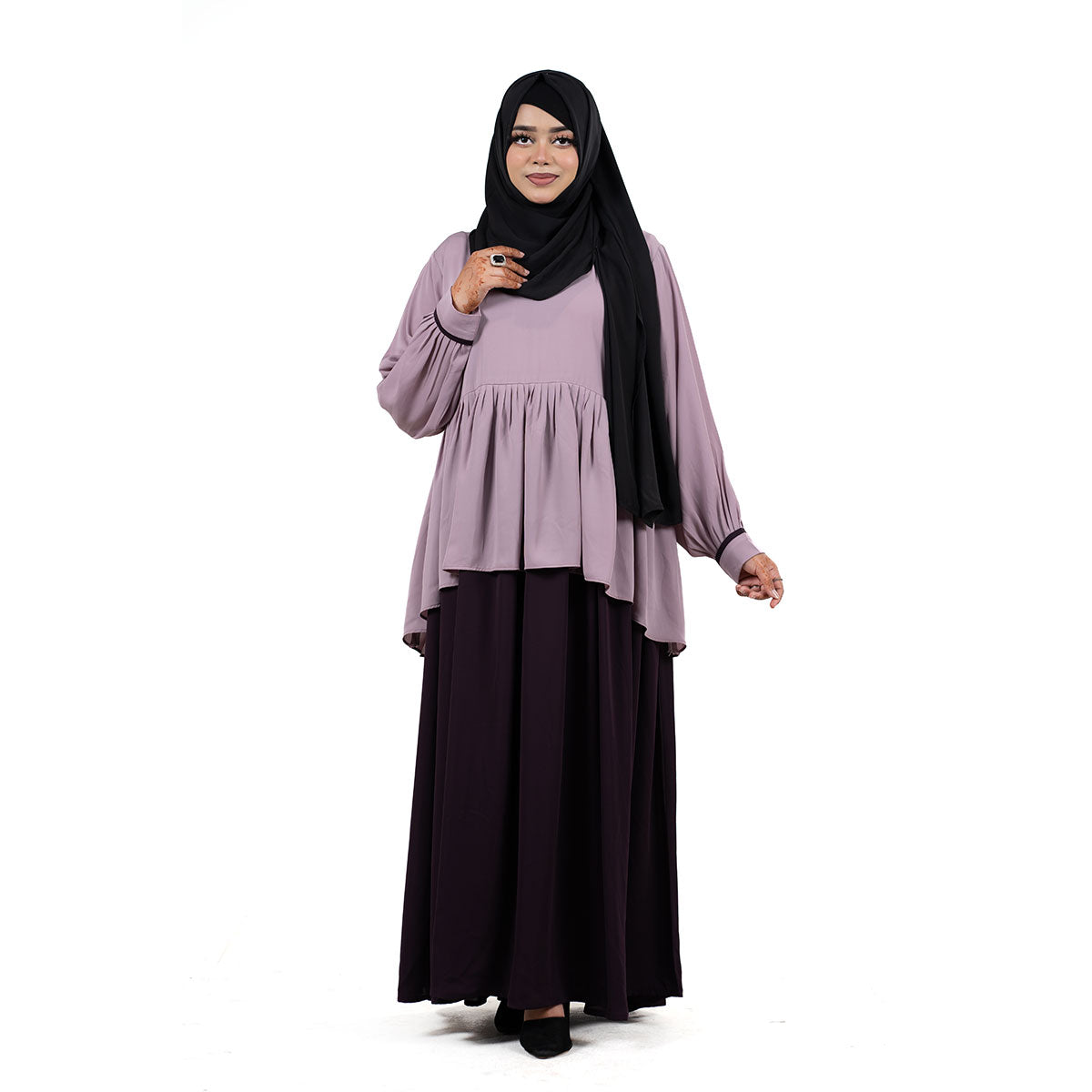 Abaya Muntazam | Lavender, Mocha Brown & Chocolate Brown