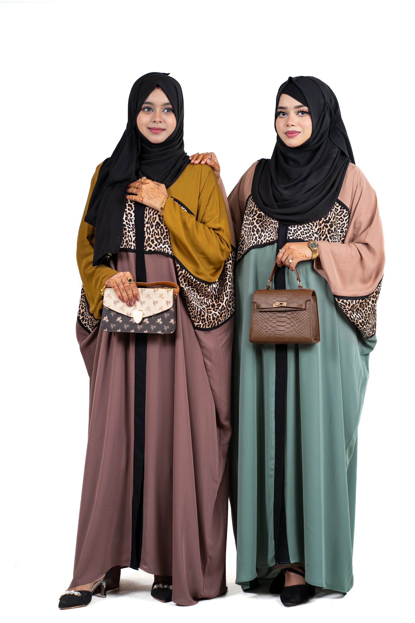 Noorina Kaftan |  Black, Mustard & Sage Green