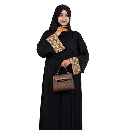 Afreen Gown |  Black, Brown & Mustard